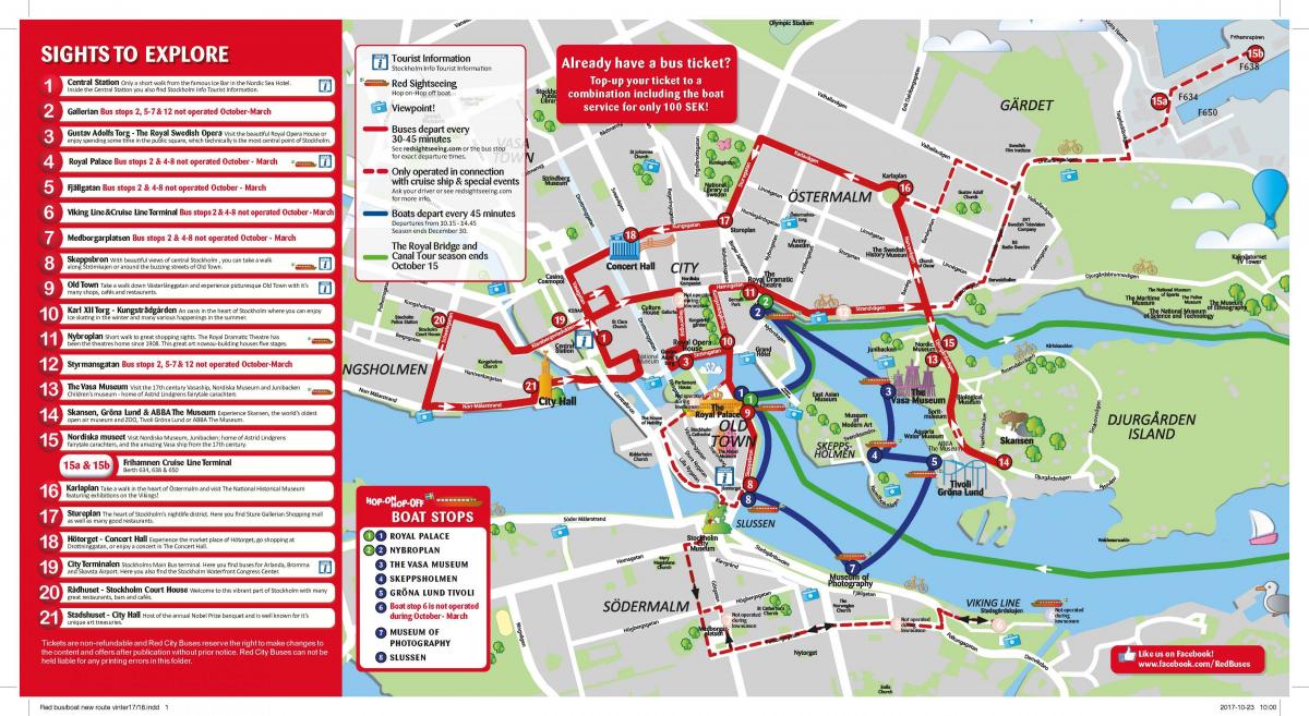 linie autobusowe w Sztokholmie mapie