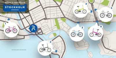 Sztokholm miejskie rowery mapę
