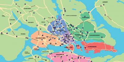 Mapa miasta roweru mapie Sztokholm