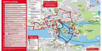 Linie autobusowe w Sztokholmie mapie