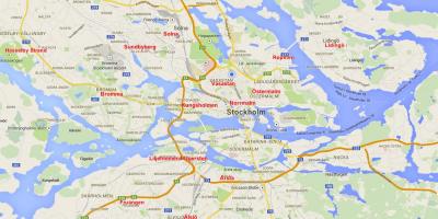 Mapa Sztokholmu dzielnice