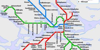Transport publiczny w Sztokholmie mapie