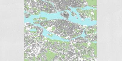 Mapa Sztokholmu wydrukować mapę 