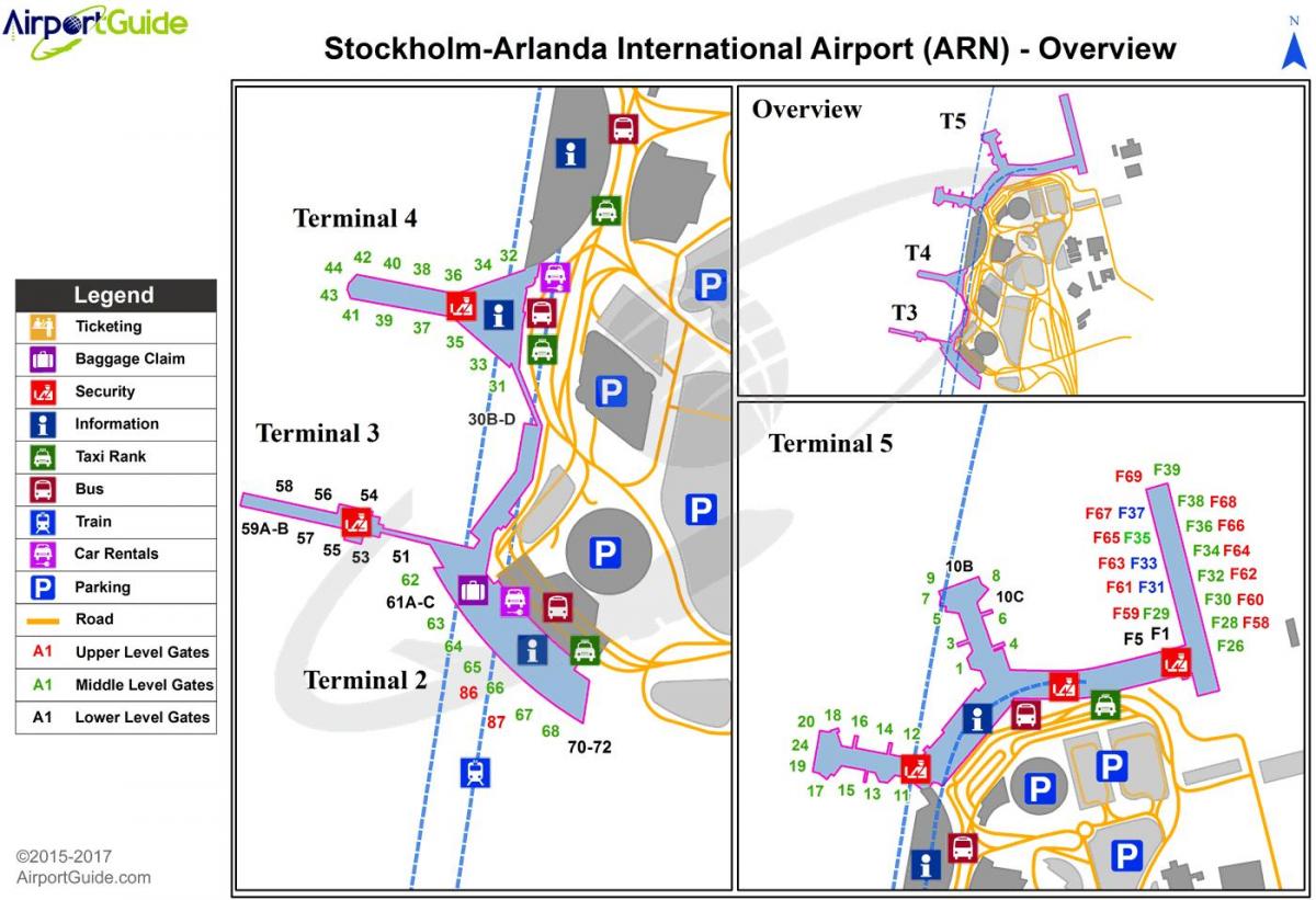 Sztokholmskie lotnisko arlanda mapie