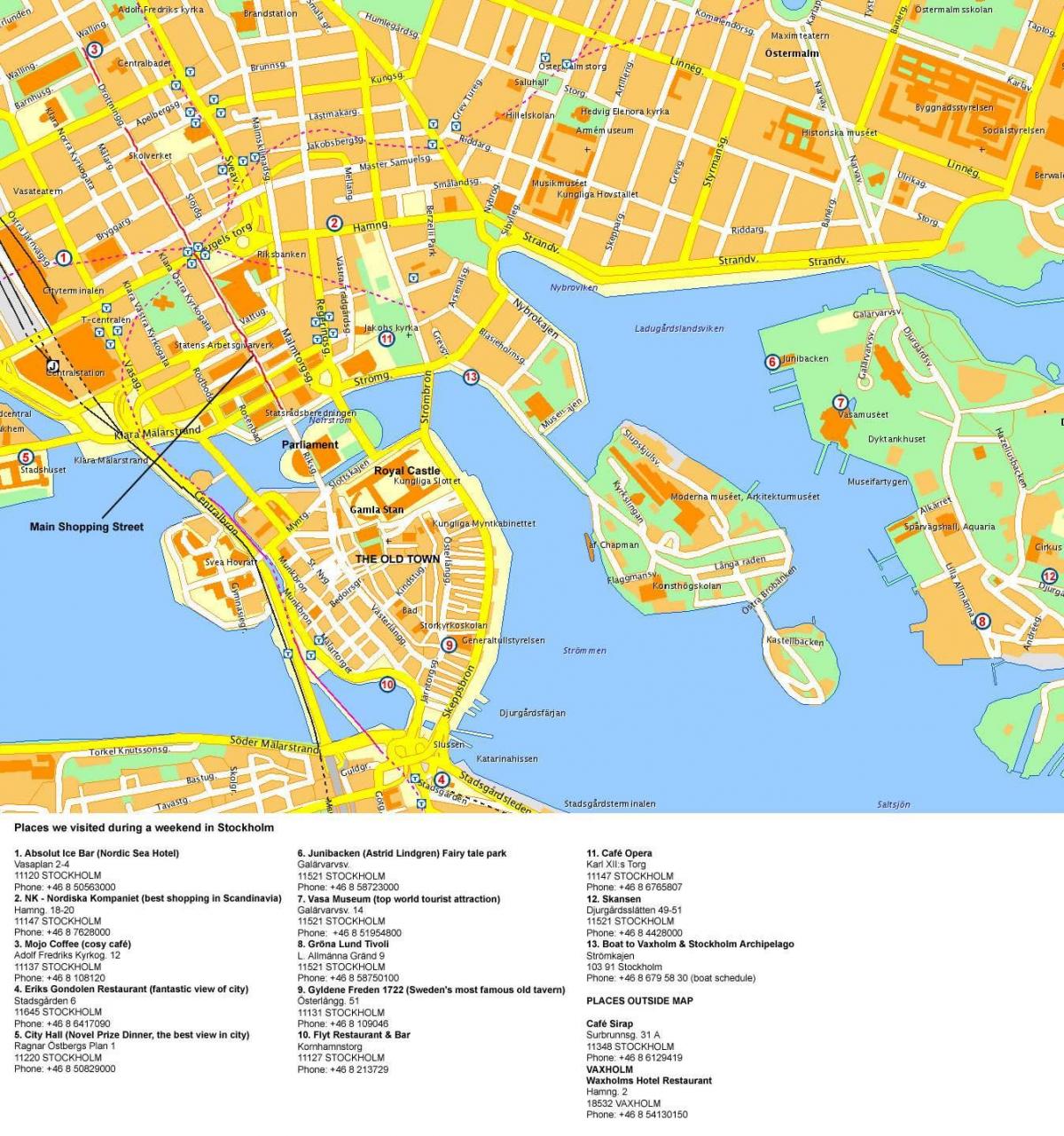 Centrum Sztokholmu mapie