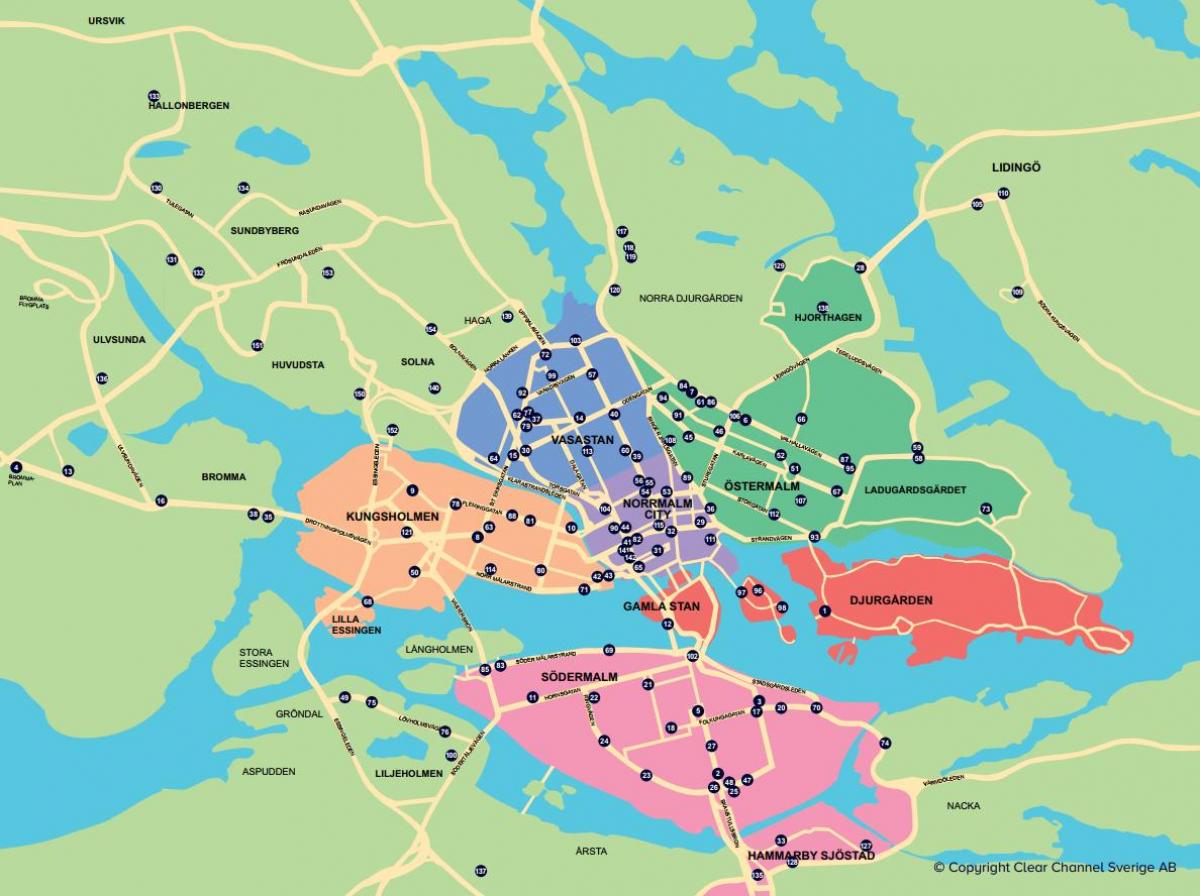 mapa miasta roweru mapie Sztokholm