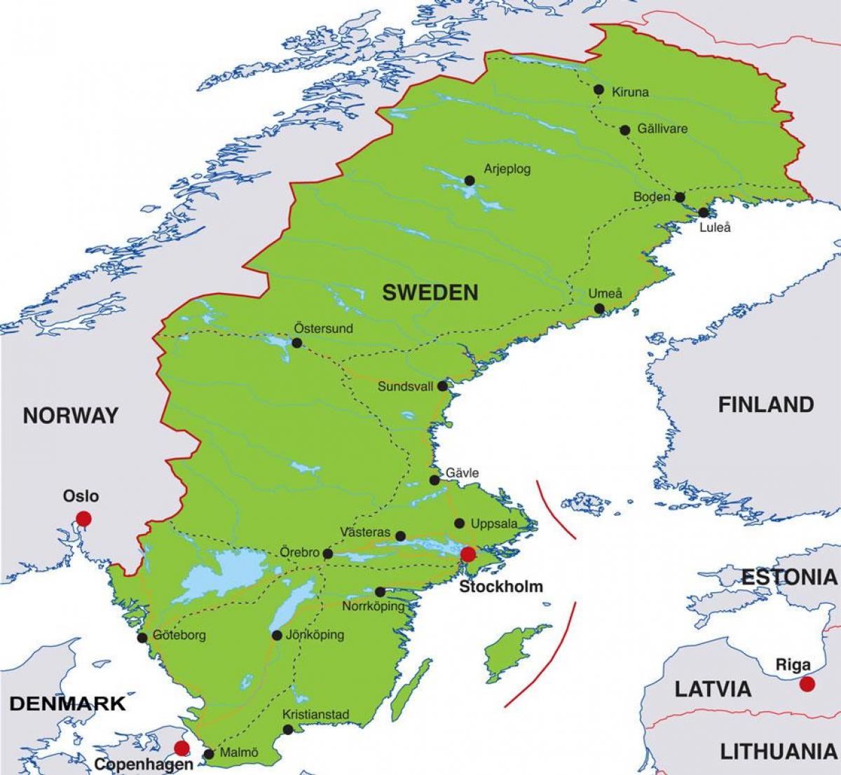stolica Szwecji na mapie