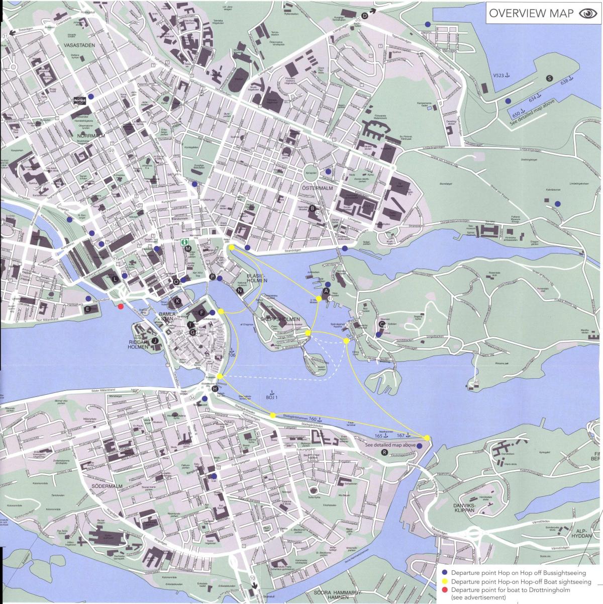mapa centrum Sztokholmu