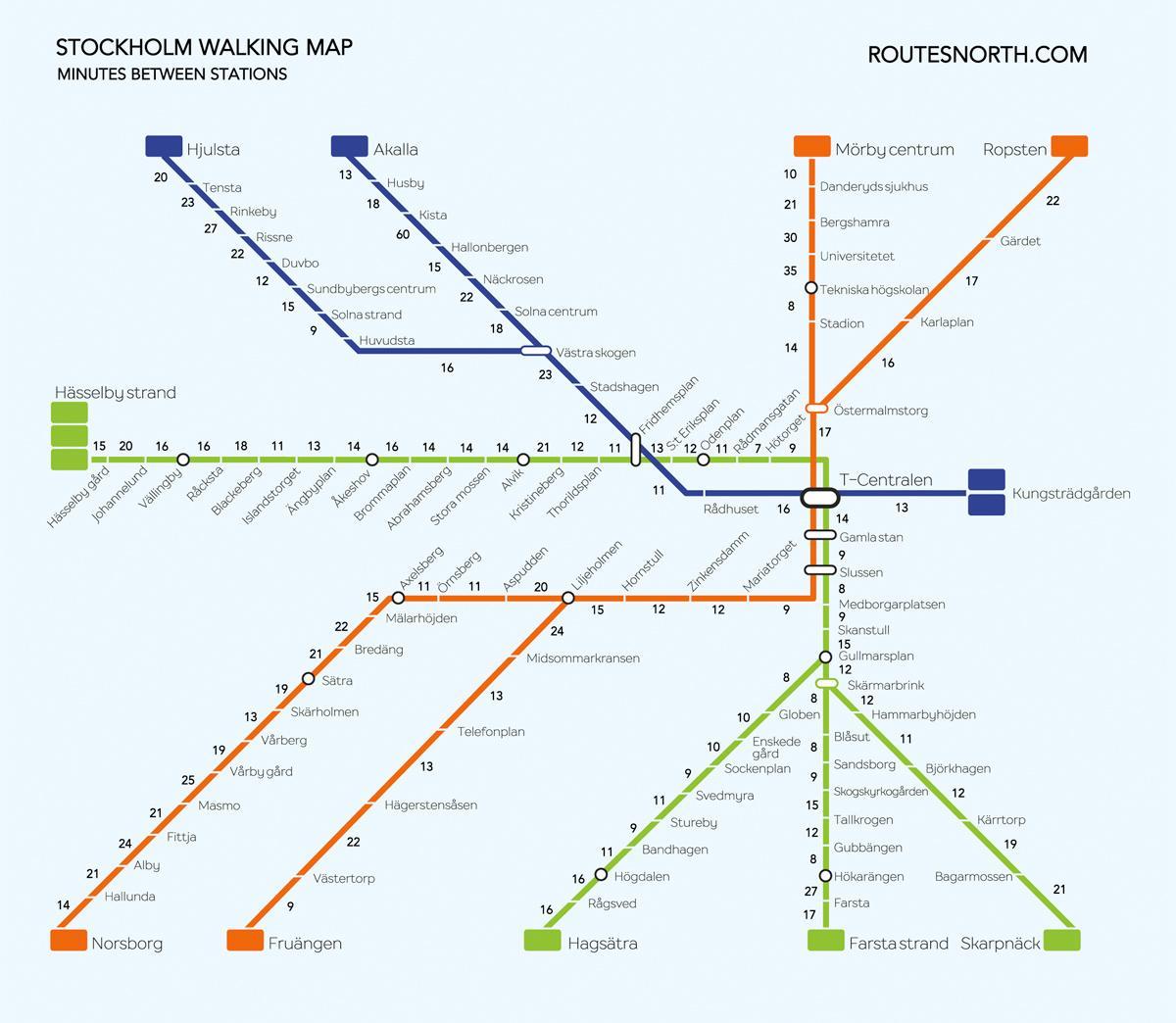 mapa Sztokholmu pieszo