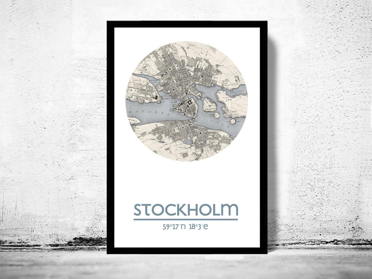 mapa Sztokholmu, mapa, plakat, 