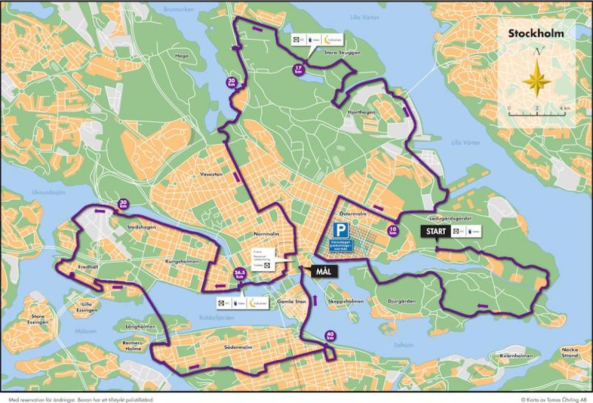 Sztokholm roweru mapie