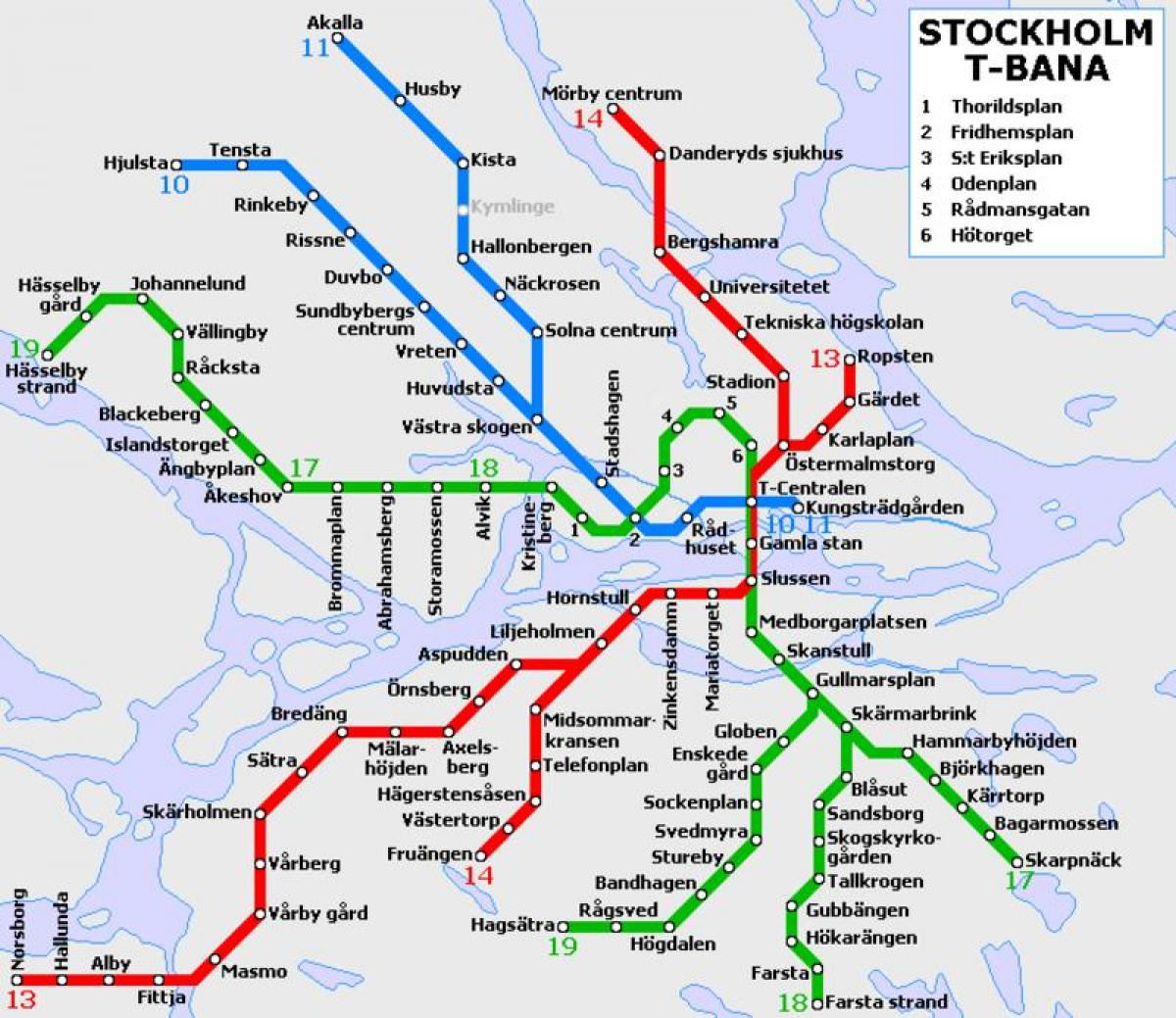 Sztokholm t Bahn mapa