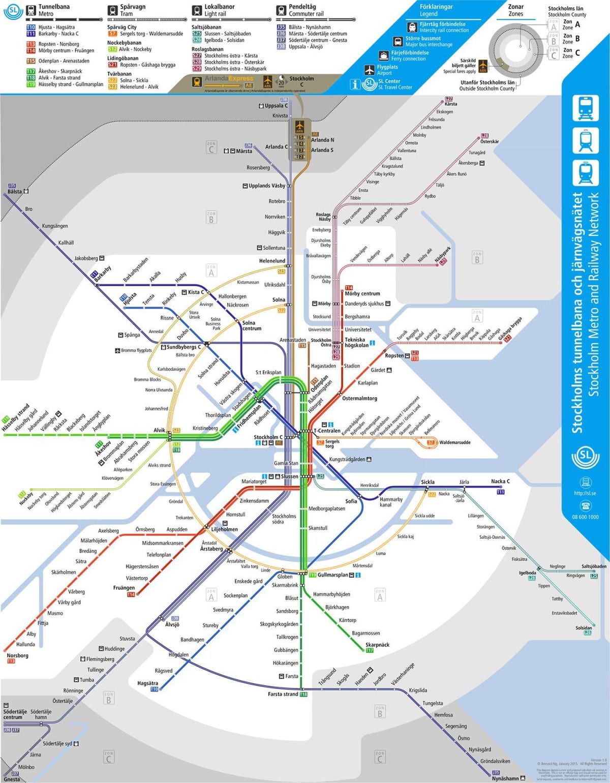 mapa komunikacji miejskiej w Sztokholmie