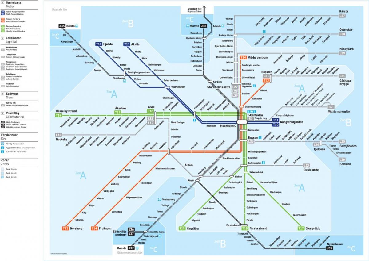 mapa Sztokholmu tranzytem