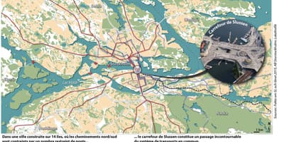 Mapa слюссен w Sztokholmie