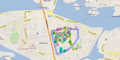 Mapa софо w Sztokholmie