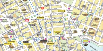 Mapa centrum Sztokholmu
