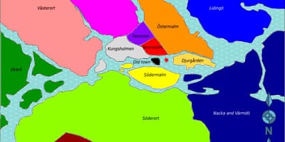 Mapa dzielnic Sztokholmu