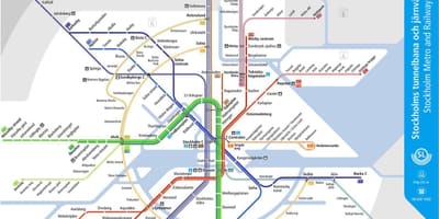 Mapa komunikacji miejskiej w Sztokholmie